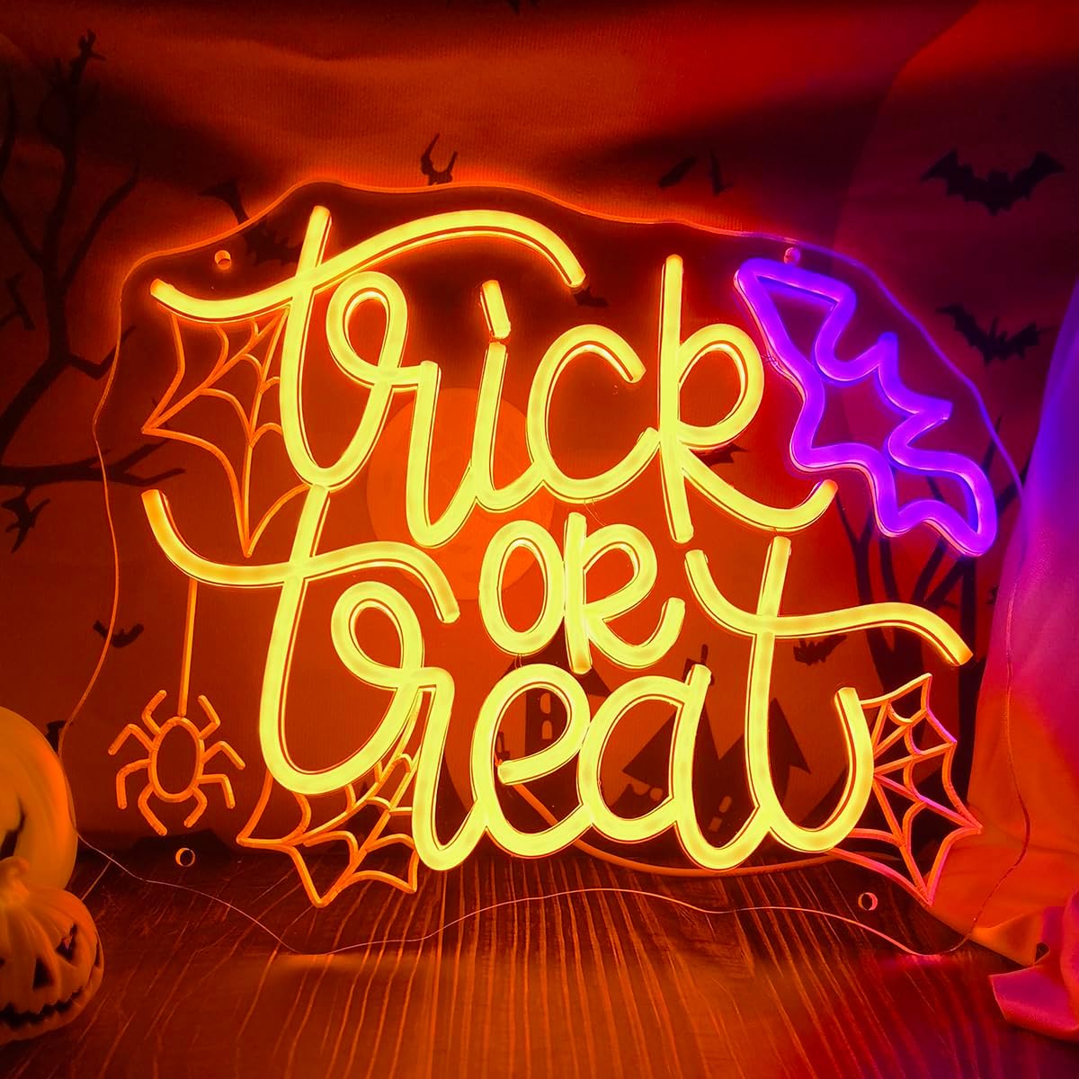 Home Decor Lighting Tricks - Süßes oder Saures LED-Neonschild, USB, dimmbar,