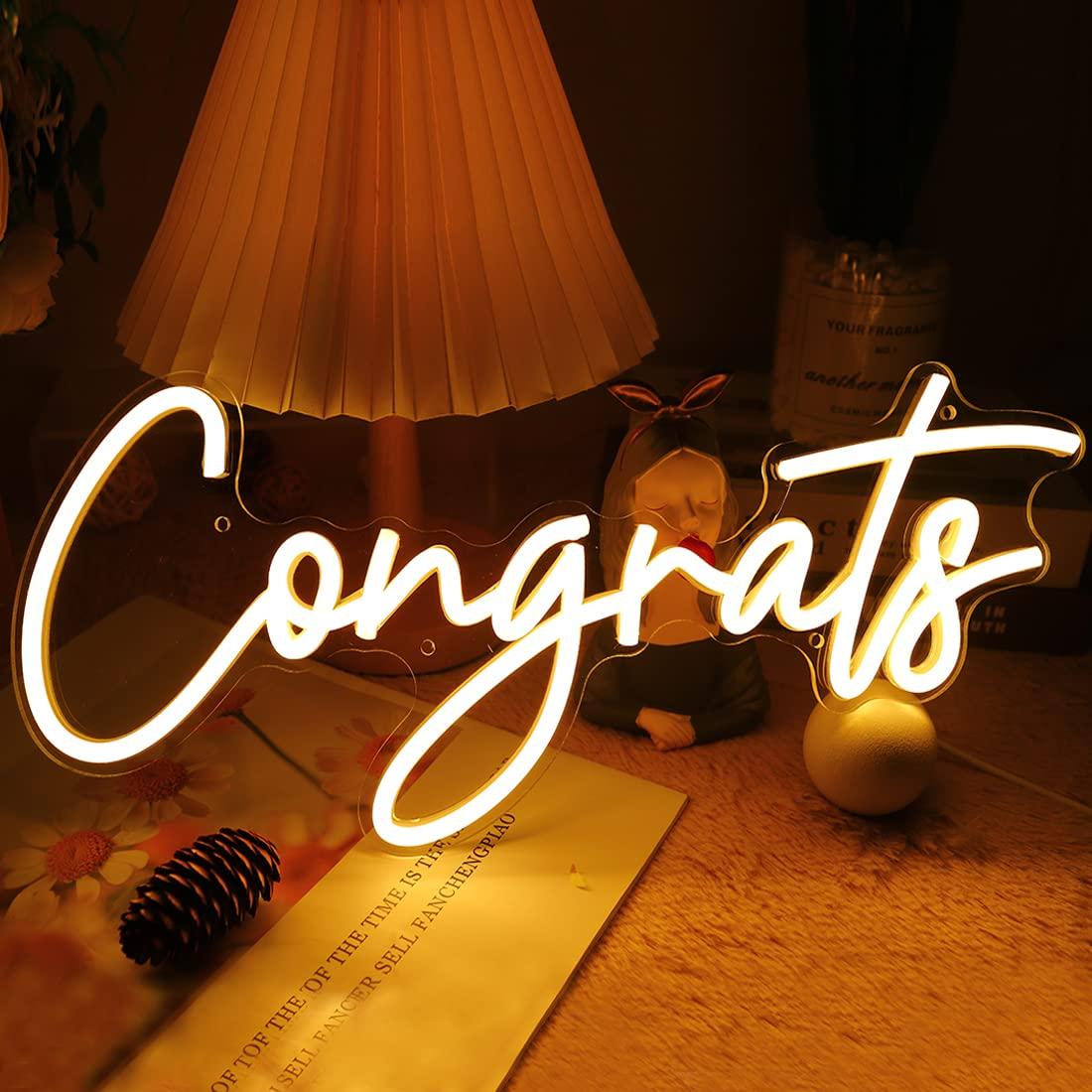 Wall Decor Lighting - Glückwunsch-Neonschild USB Dimmbares LED-Licht für Abschlussfeier