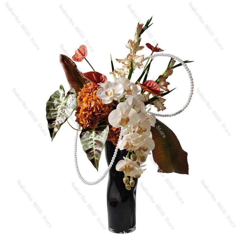 Lighting Decor Company - Elegante Luxus-Glasvase für Blumenarrangements Künstliche Blumendekoration
