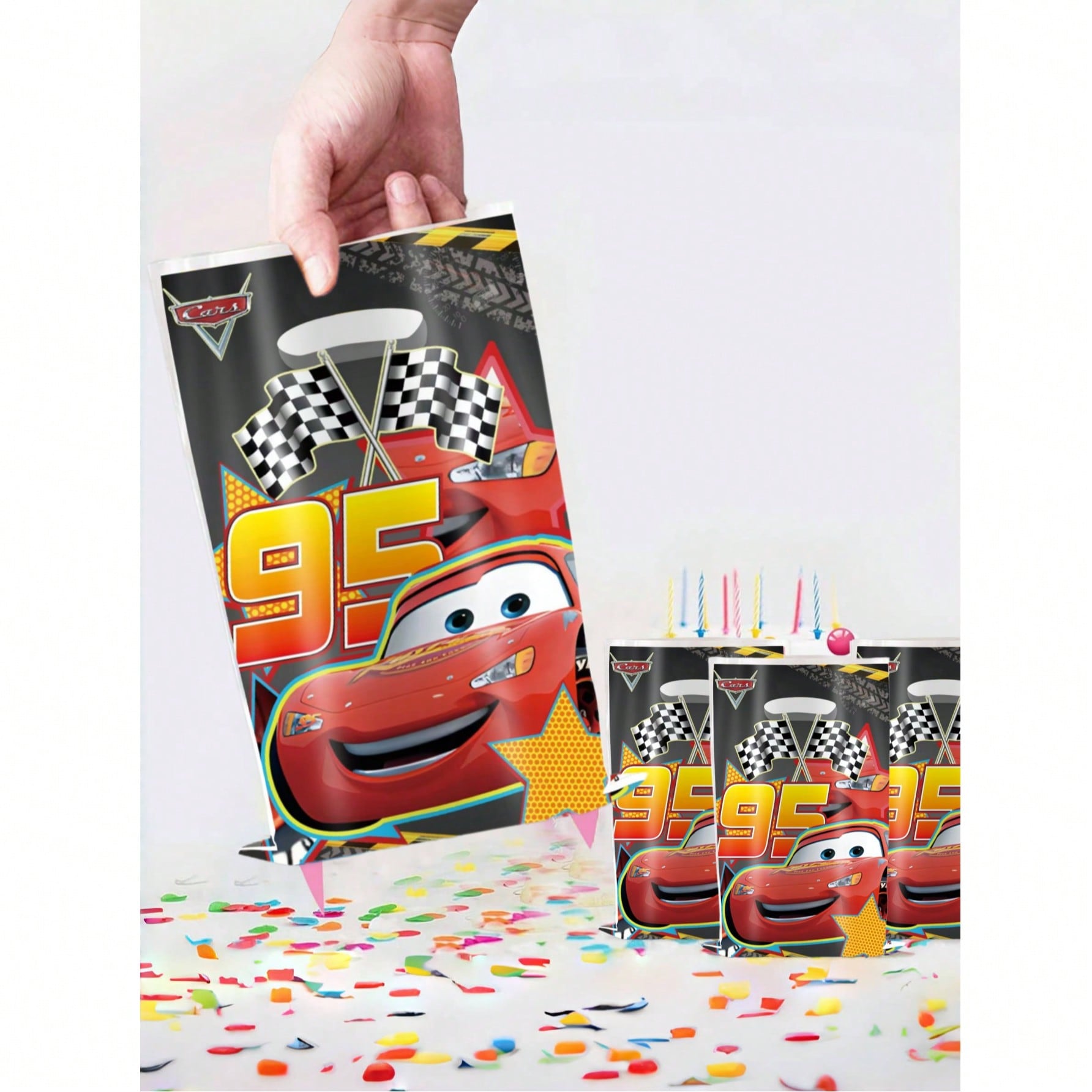 Lighting Mcqueen Decor - 10/20/30 Auto-Geschenktüten, Verpackungstüten mit niedlichen Cartoon-Motiven,