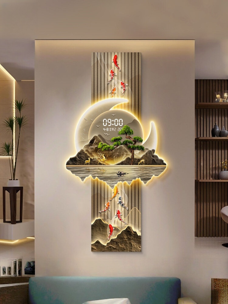 Lighting Home Decor Wall Clocks - Design Luxus-Wanduhren Wohnzimmer LED-Wanduhr Geräuschlos Horloge