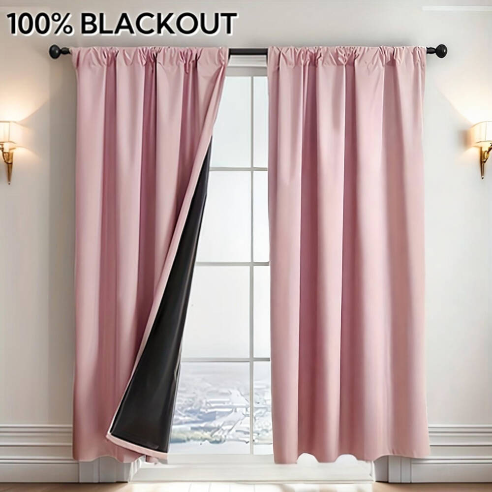 Lighting Decor Ideas - 1 Stück 100% Verdunkelungsvorhang mit Schwarzer