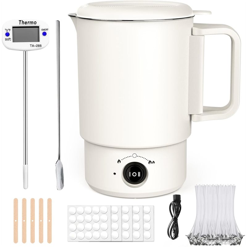 Wax Melter Electric - A47U Elektrischer Wachsschmelztopf-Set mit Thermometer, 800