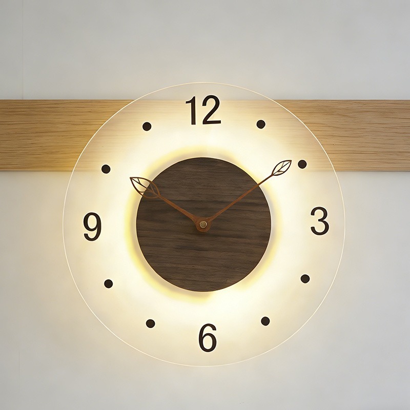 Lighting Home Decor Wall Clocks - Minimalistische Wanduhr Transparente Wandkunst-Uhren mit Beleuchtung