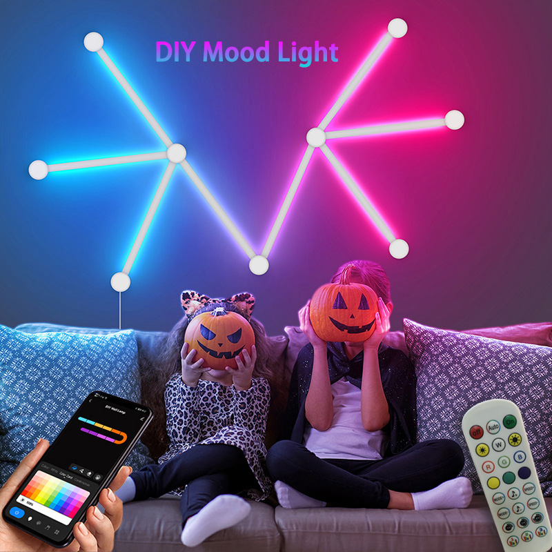 Wall Decor Lighting - Intelligente RGB-Wandleuchte, Bluetooth-APP-Verbindung, LED-Lichtleiste für Musikpartys,