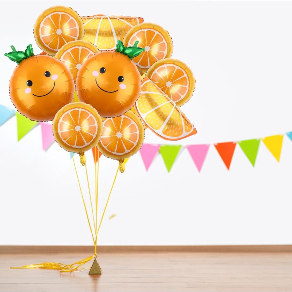 Orange Lighting Decor - 10 Stück Orangenscheiben-Fruchtballons Niedliche Aluminiumfolienballons Jumbo