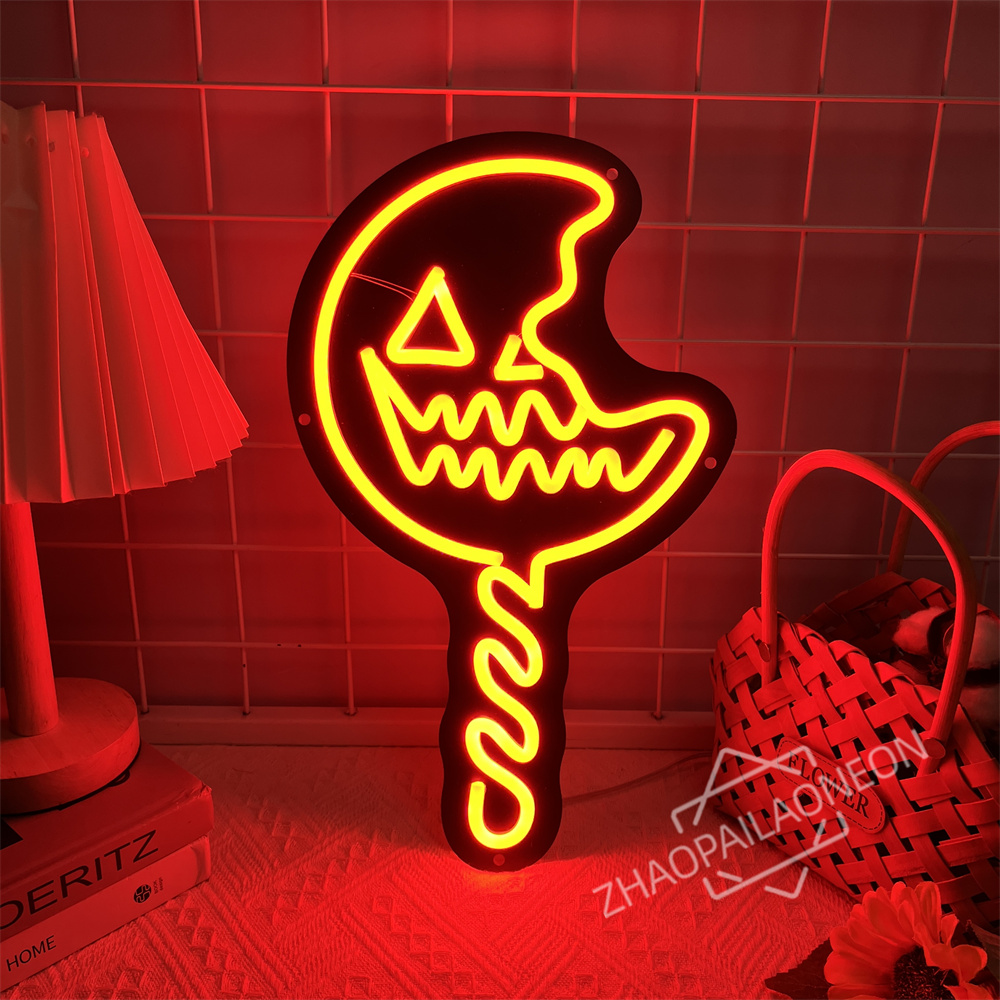 Home Decor Lighting Tricks - Trick 'r Treat Lollipop Neonschild Halloween