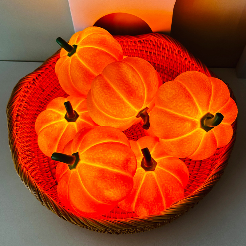 Home Decor Lighting Tricks - Halloween-Kürbis-LED-Nachtlicht, batteriebetrieben, warmes Licht für Kinderzimmerdekoration,