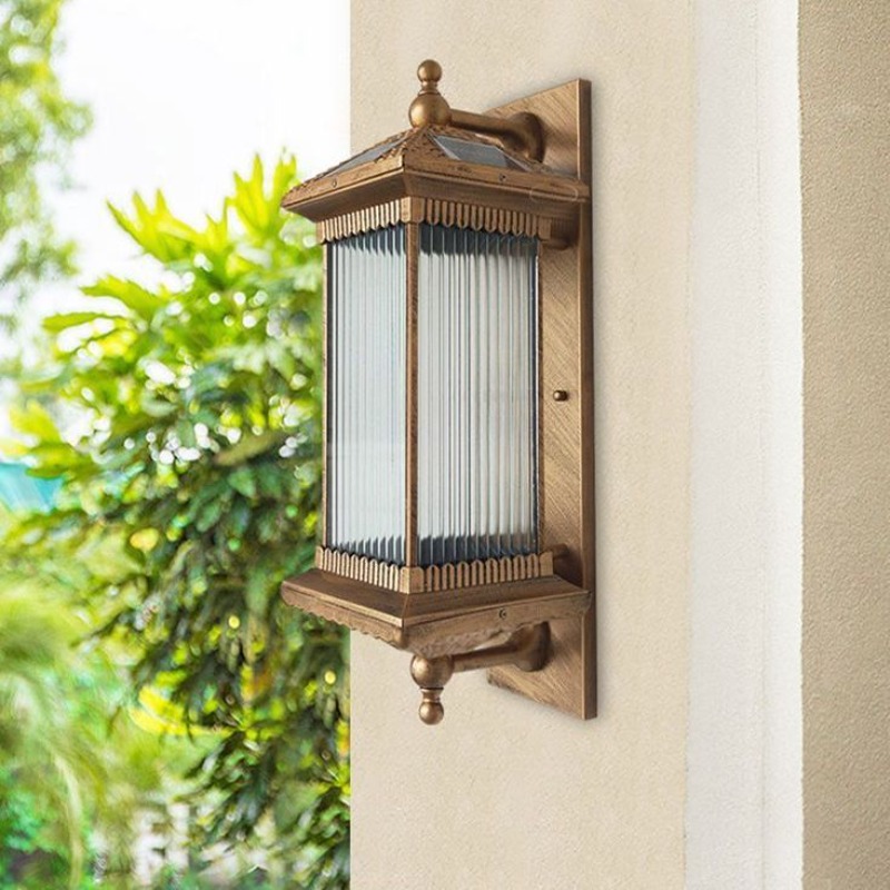 Lighting Metal Wall Decor - Chinesische Vintage Metall Solar Wasserdichte LED-Wandleuchte
