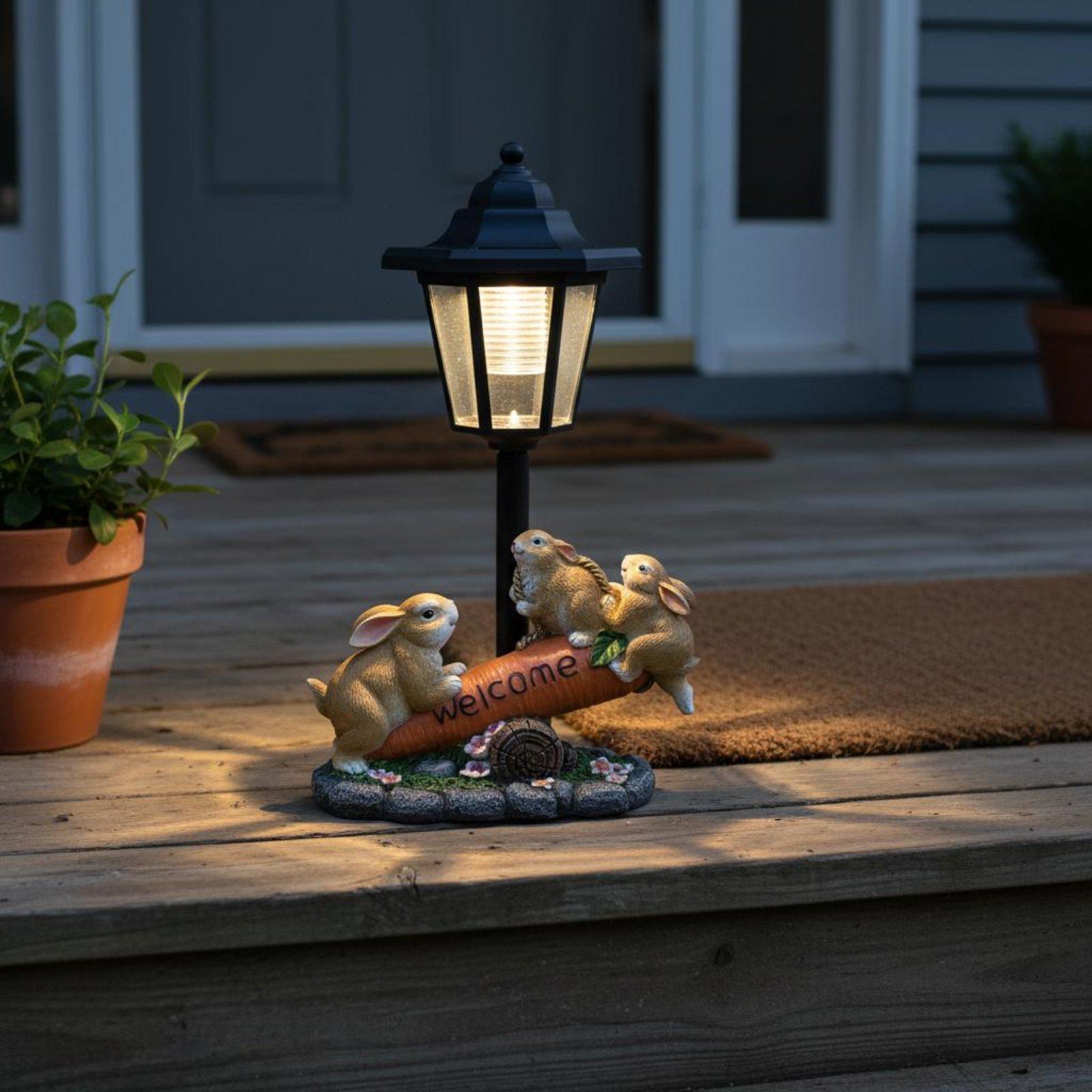 Lighting Decor Ideas - Solar-Kaninchen-Statue, dekoratives Kaninchen-Solarlicht, Geschenkidee für Wege
