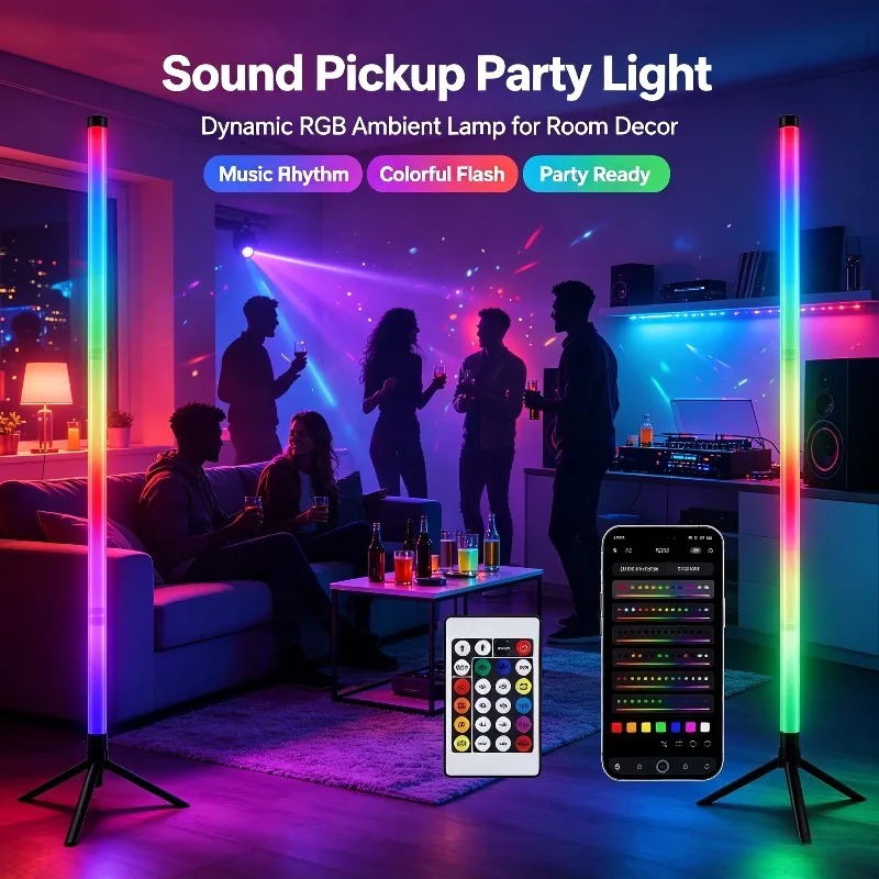 Lighting Design Decor - 2 Stück 120CM RGB Stehlampe, Schallreaktive