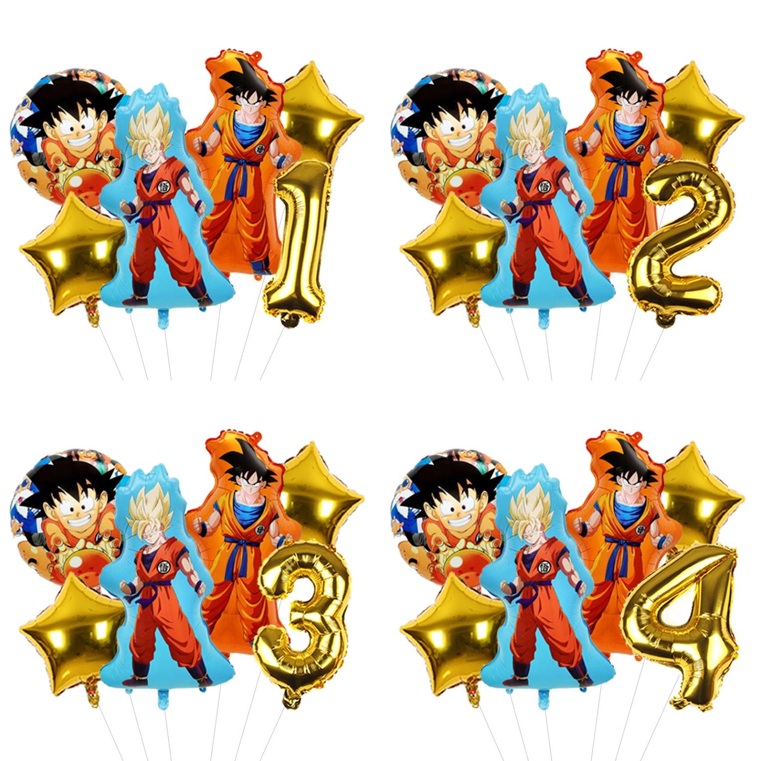 Orange Lighting Decor - Dragon Ball Super Stil Nummerierte Luftballons