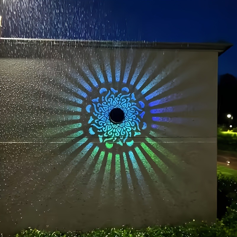 Lighting Decor Ideas - Solar-LED-Wandleuchte Mandala-Projektionslaterne Wasserdichte Außenbeleuchtung für Hof