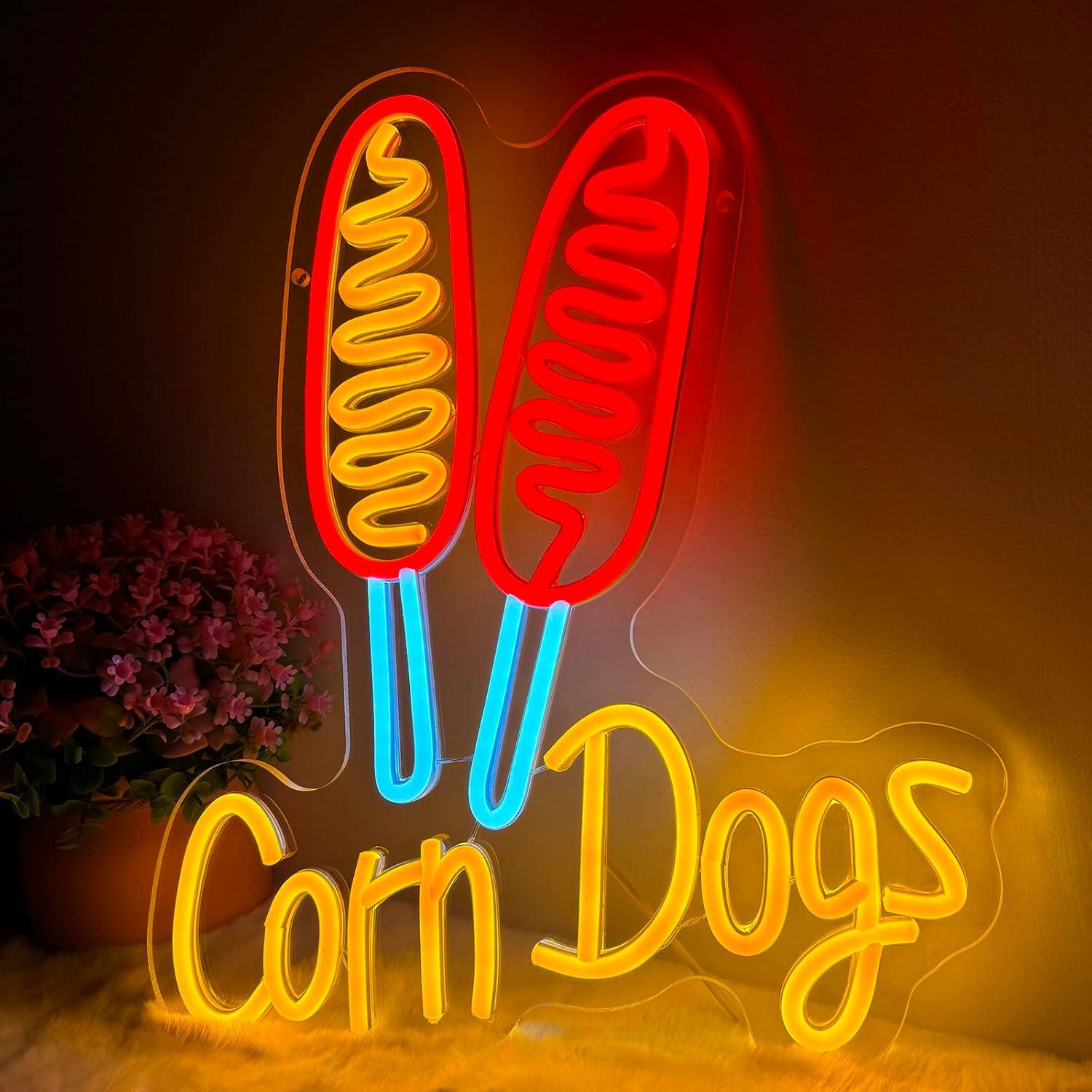 Wall Decor Lighting - Corn Dog Neon-Schild Snack USB Dimmbare