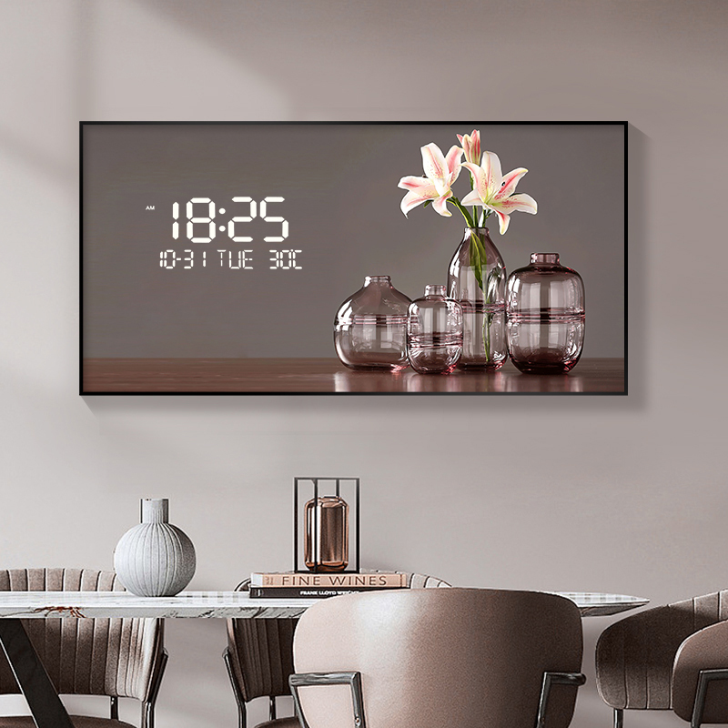 Große Blumenmuster digitale Wa – Lighting Home Decor Wall Clocks Bewertung und Preis