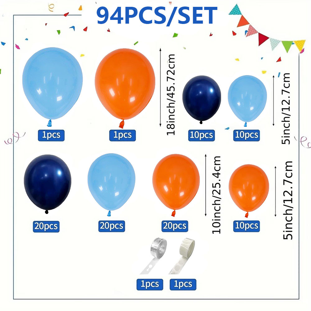 94-teiliges blaues Ballon-Blum – Orange Lighting Decor Bewertung und Preis