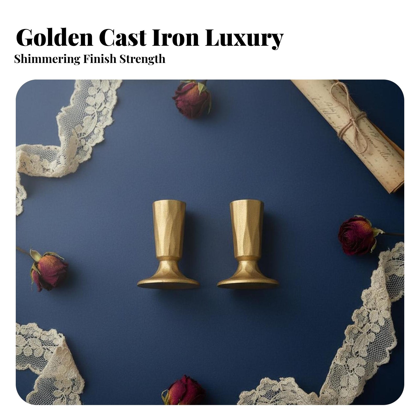 Goldener Gusseisen-Kerzenhalte – Lighting Design Decor Bewertung und Preis