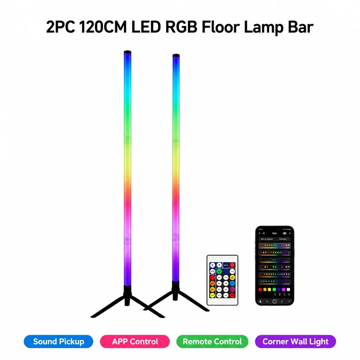 2 Stück 120CM RGB Stehlampe, S – Lighting Design Decor Bewertung und Preis