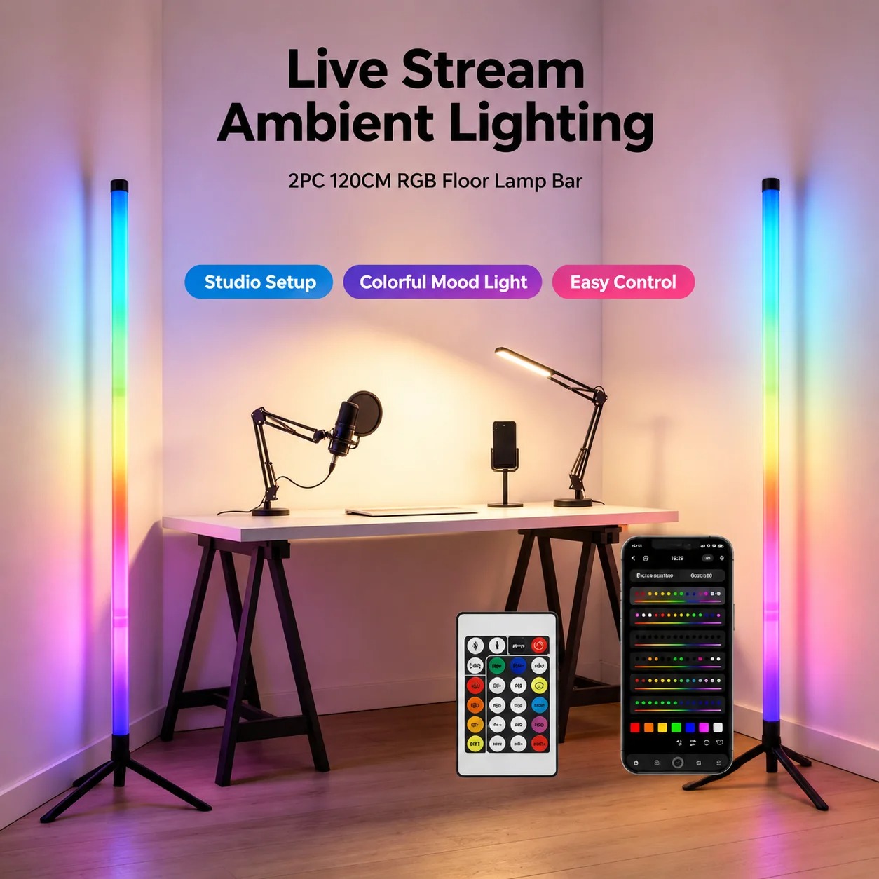 2 Stück 120CM RGB Stehlampe, S – Lighting Design Decor Bewertung und Preis