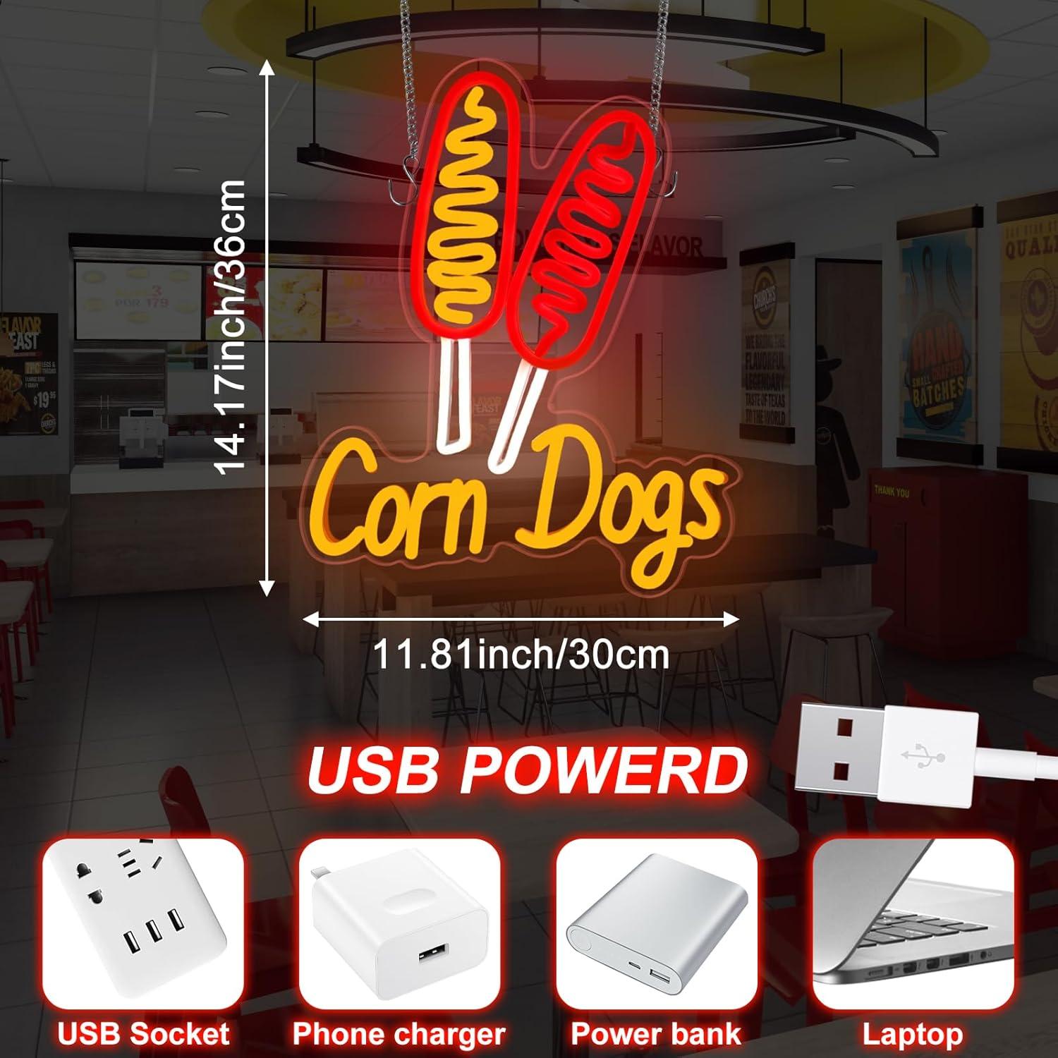 Corn Dog Neon-Schild Snack USB – Wall Decor Lighting Bewertung und Preis