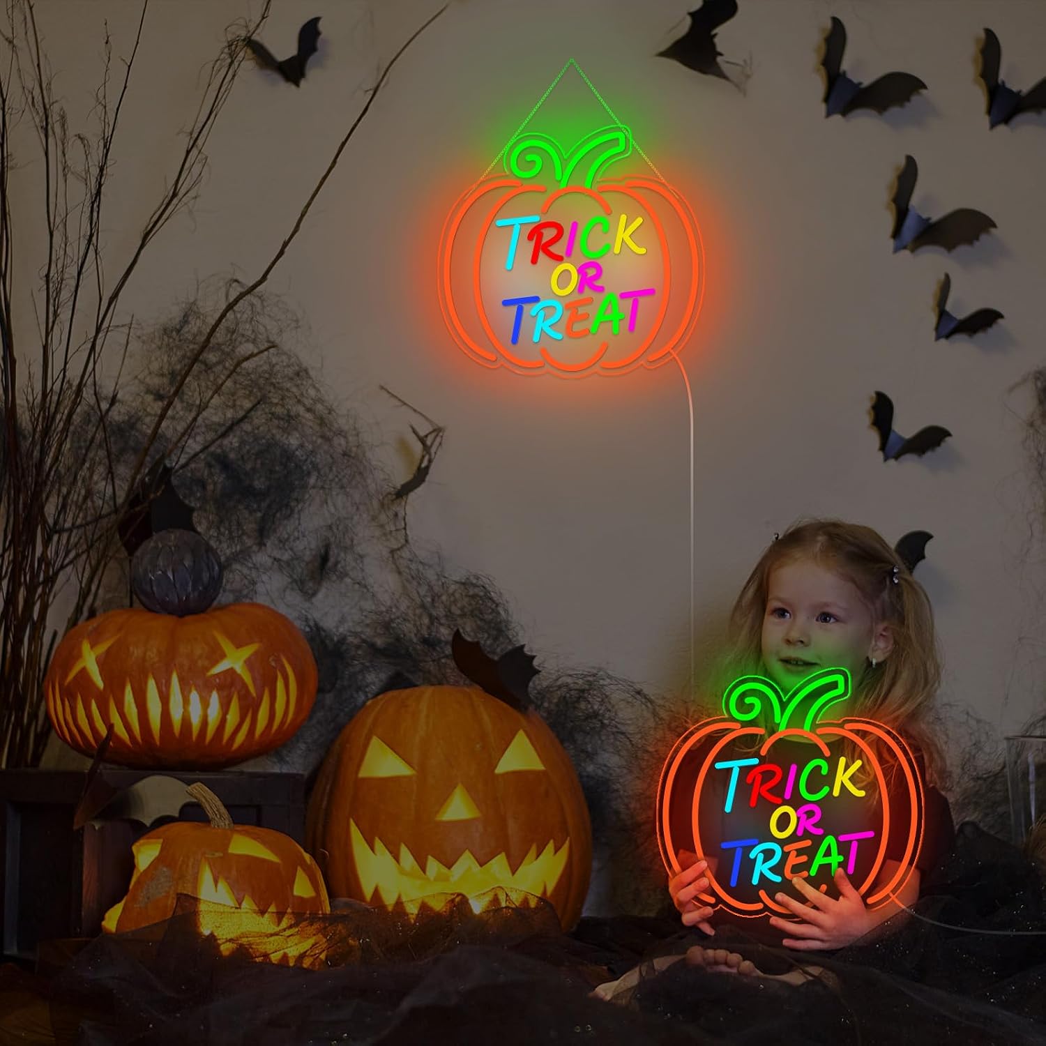 Trick or Treat Kürbis LED-Neon – Home Decor Lighting Tricks Bewertung und Preis